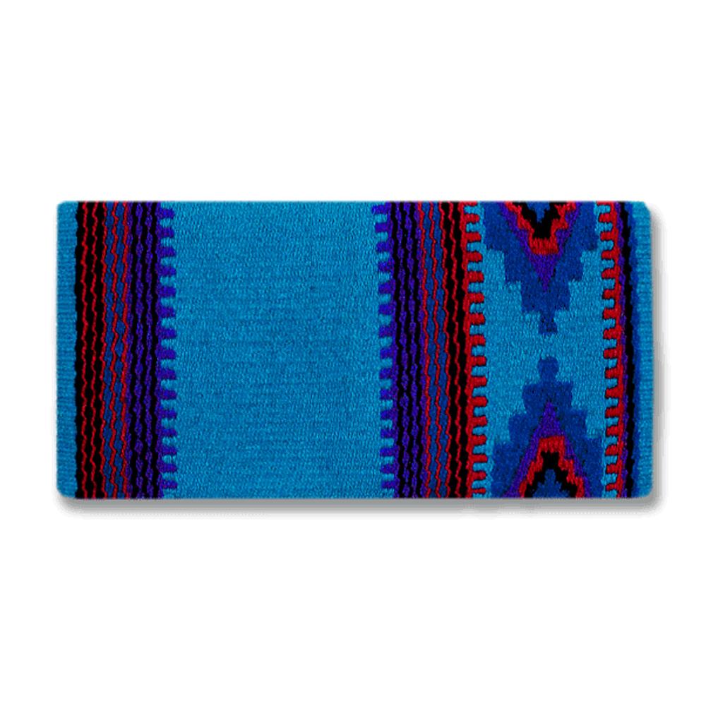 Firecracker Saddle Blanket, Show Turquoise, Royal Blue and Red