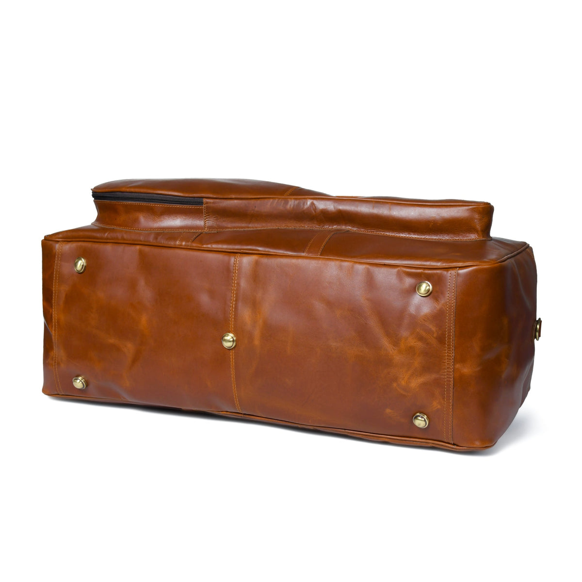 Tan Leather Tennis Duffle by Classy Leather Bags, view 5
