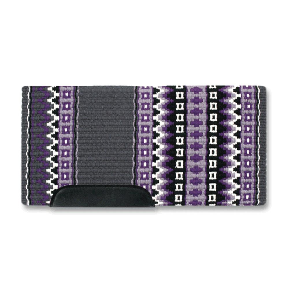 Domino Saddle Blanket, Charcoal, Royal Lilac and Silver Rose