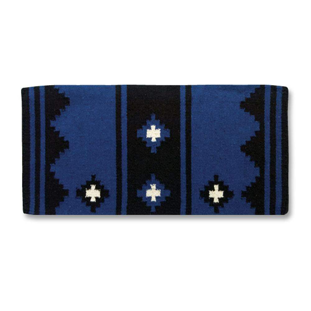 Apache Saddle Blanket, Royal Blue, Black and White