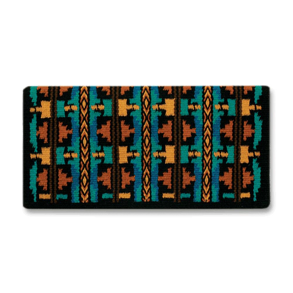 Broken Arrow Saddle Blanket, Black, Teal and Rust