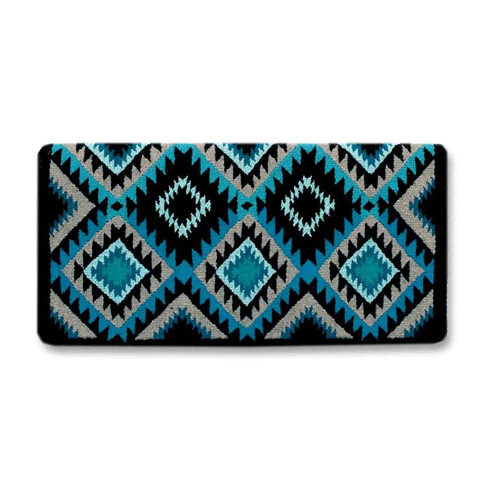 Cactus Flower Saddle Blanket, Turquoise, Aqua and Teal