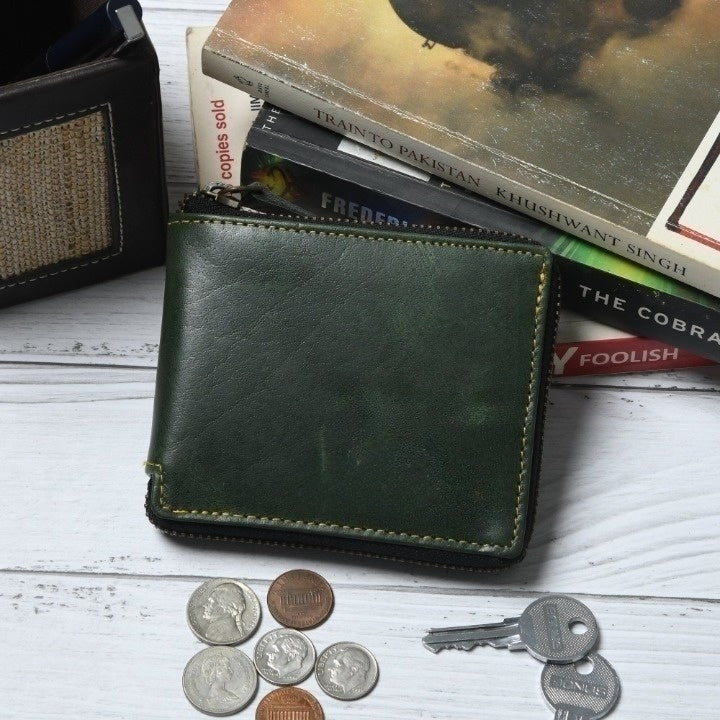 Adams Green Bifold Wallet by Classy Leather Bags