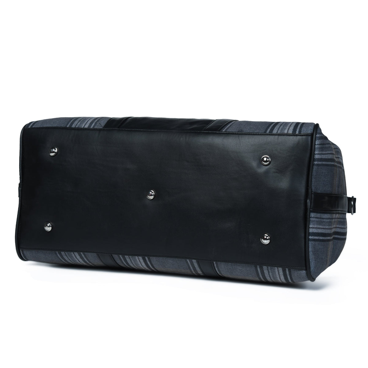 Grey Plaid Canvas Duffle by Classy Leather Bags, view 3