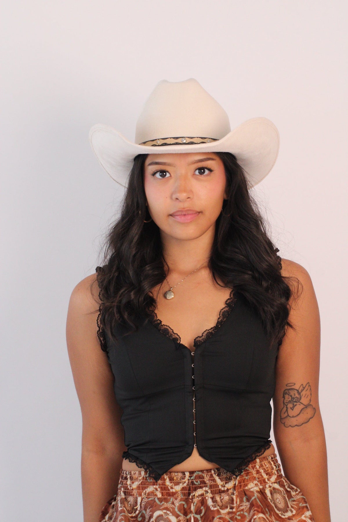 Ivory Lifted Brim Cowboy Hat by Wilder and Soul, view 3