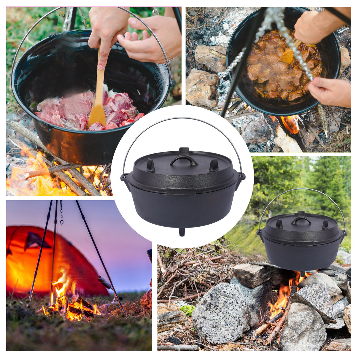 The Camp Dutch Oven with Skillet Lid, 12 Quart | House of Zazla