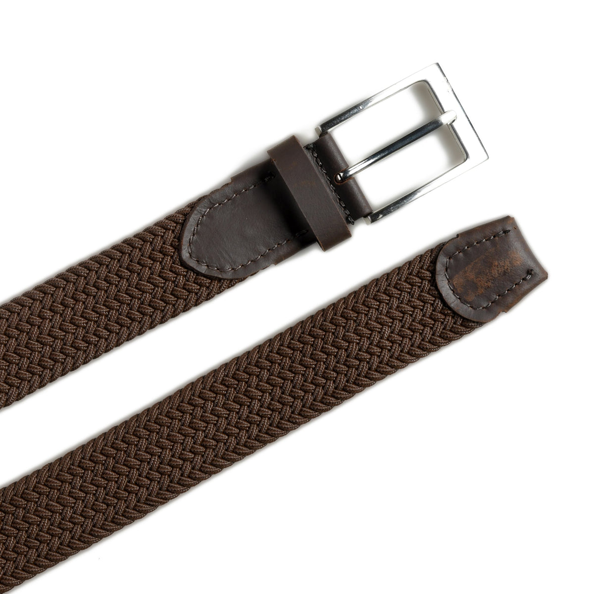 Dark Brown Braided Canvas Belt by Classy Leather Bags, view 2