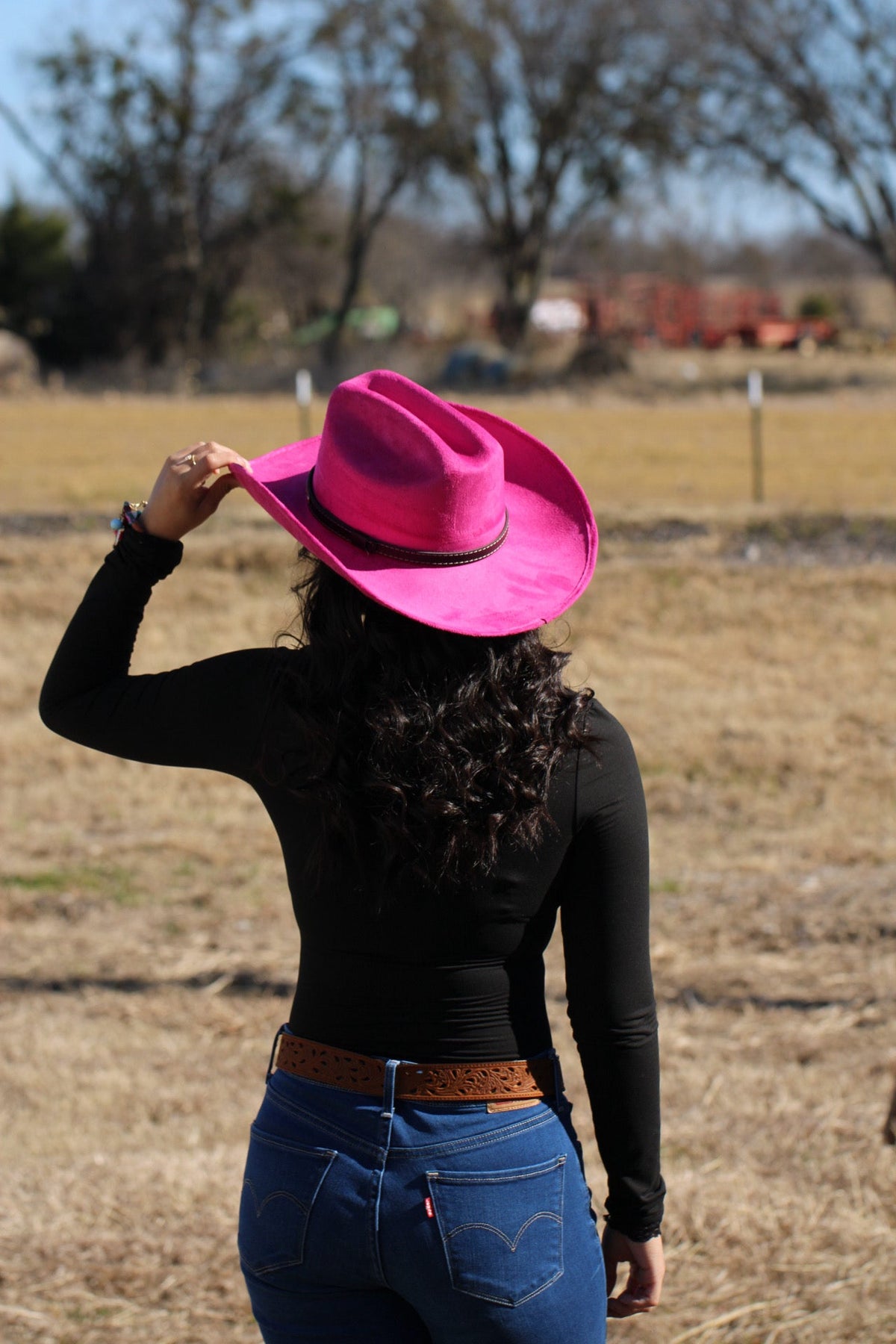 Magenta Lifted Brim Cowboy Hat by Wilder and Soul