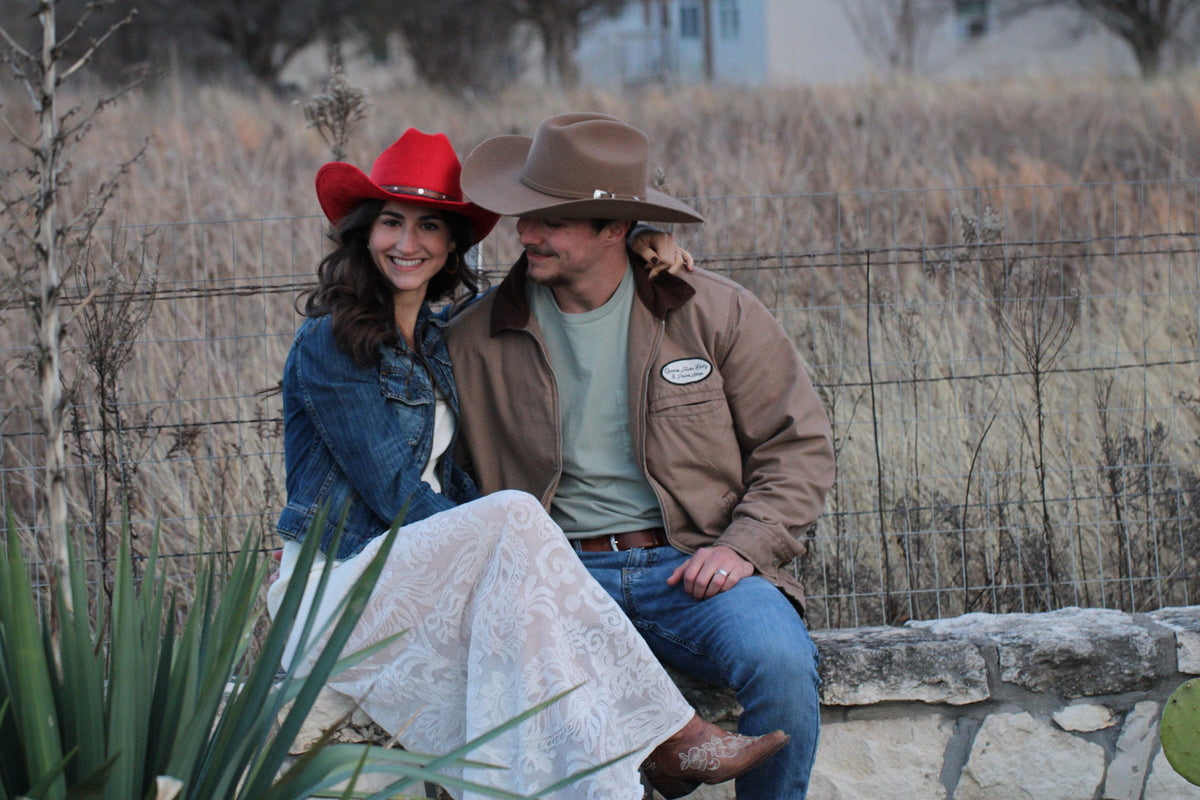 Lipstick Red Lifted Brim Cowboy Hat by Wilder and Soul, view 2