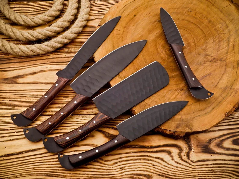 The Five-Piece Rosewood Kitchen Knife Set | Texan Knives