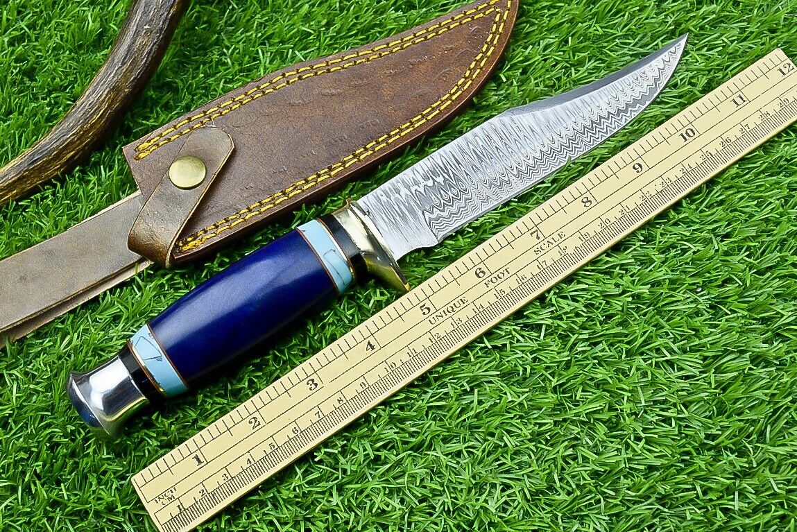 The 200-Layer Damascus Resin Camp Knife | Texan Knives