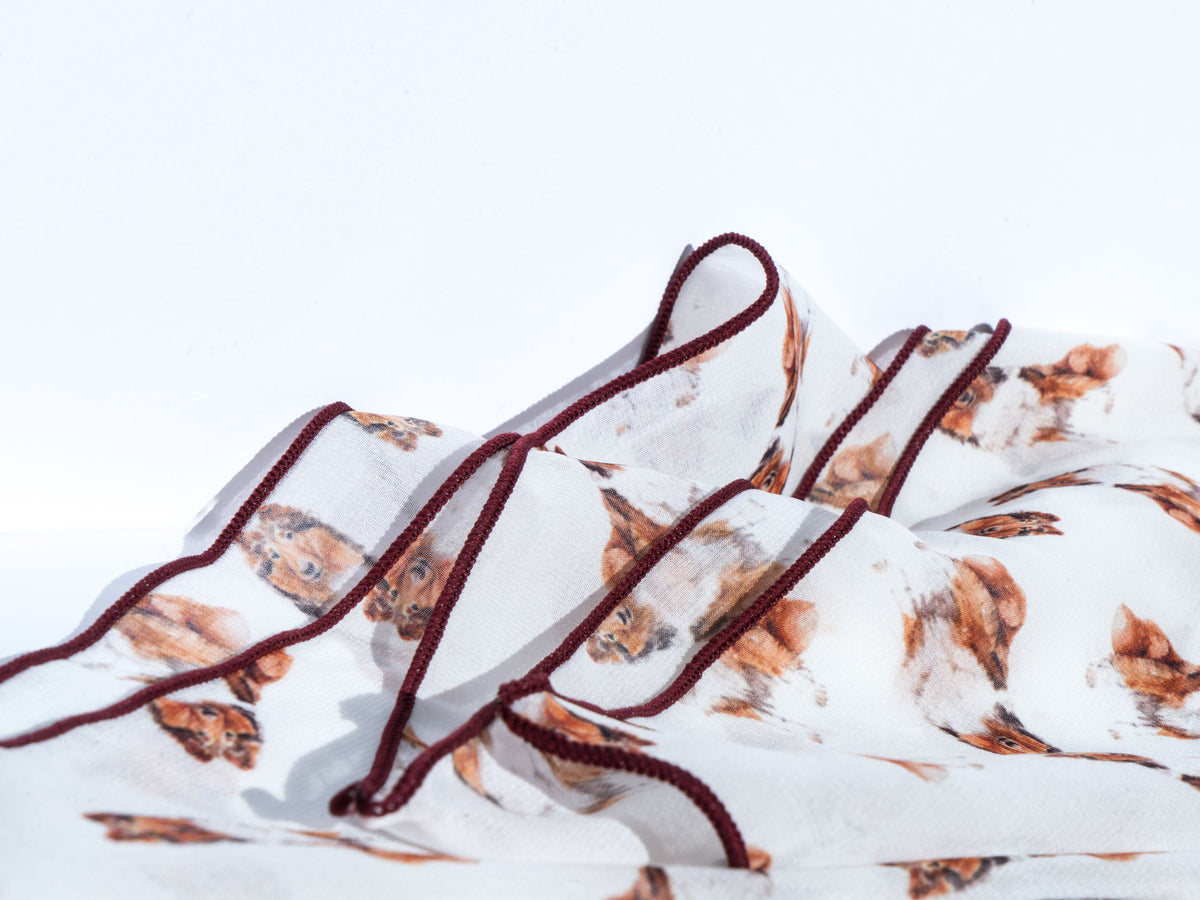 Collie motif chiffon scarf, view 5