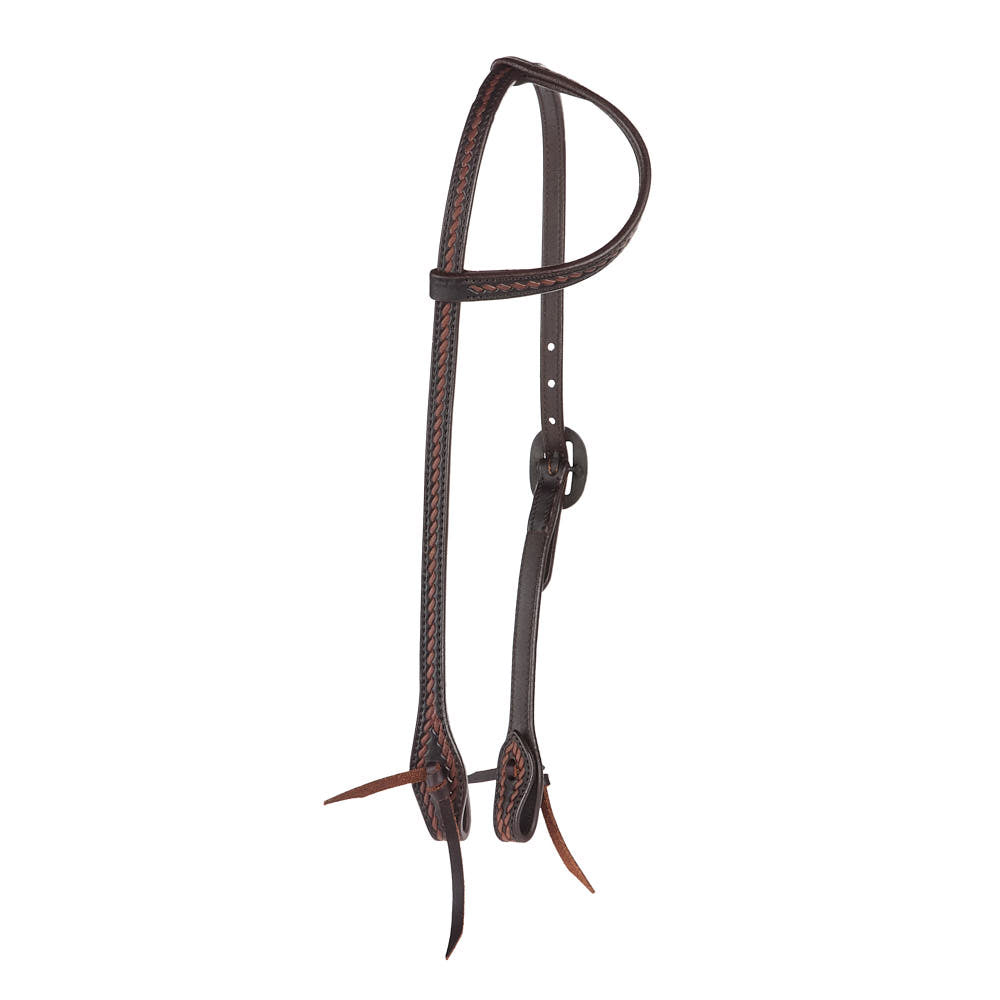 Oval Bar Rope-Tooled Headstall, view 4
