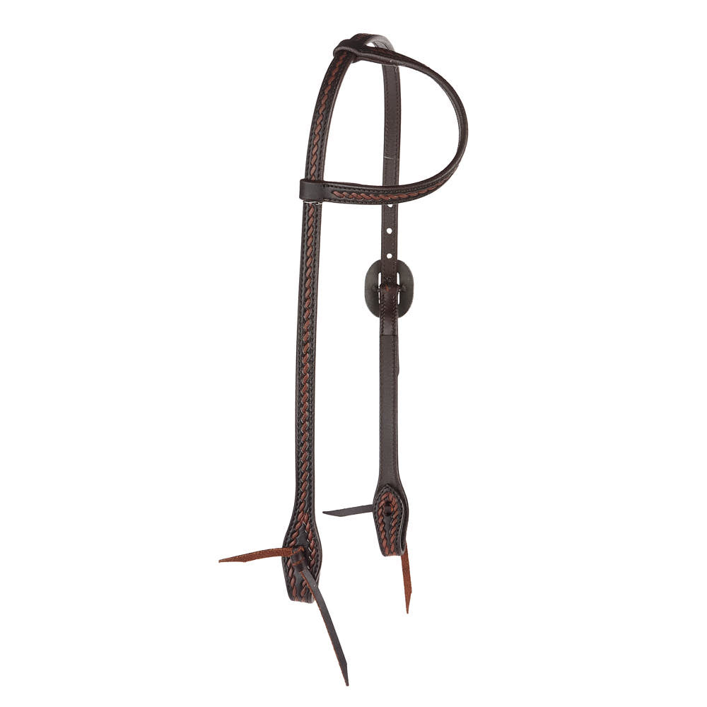 Silver Scroll Rope-Tooled Headstall, view 4