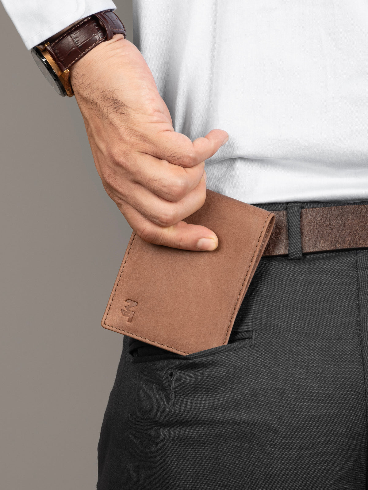 Matte Tan Slate Wallet by Classy Leather Bags, view 2