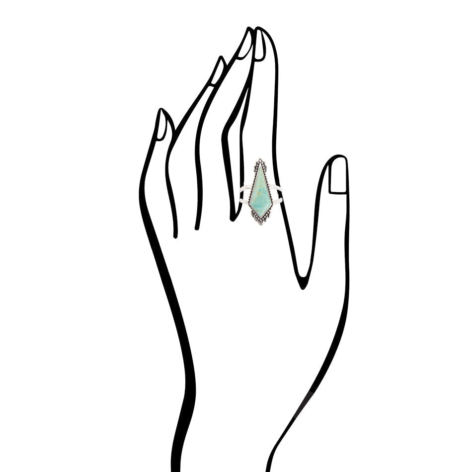 The Anemone Turquoise Statement Ring, sterling silver, view 8