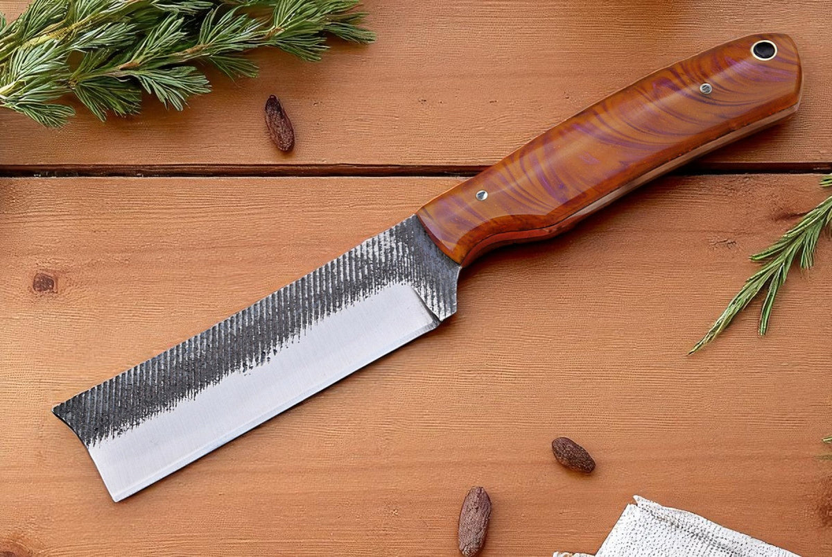 Field bull cutter knife with epoxy resin handle