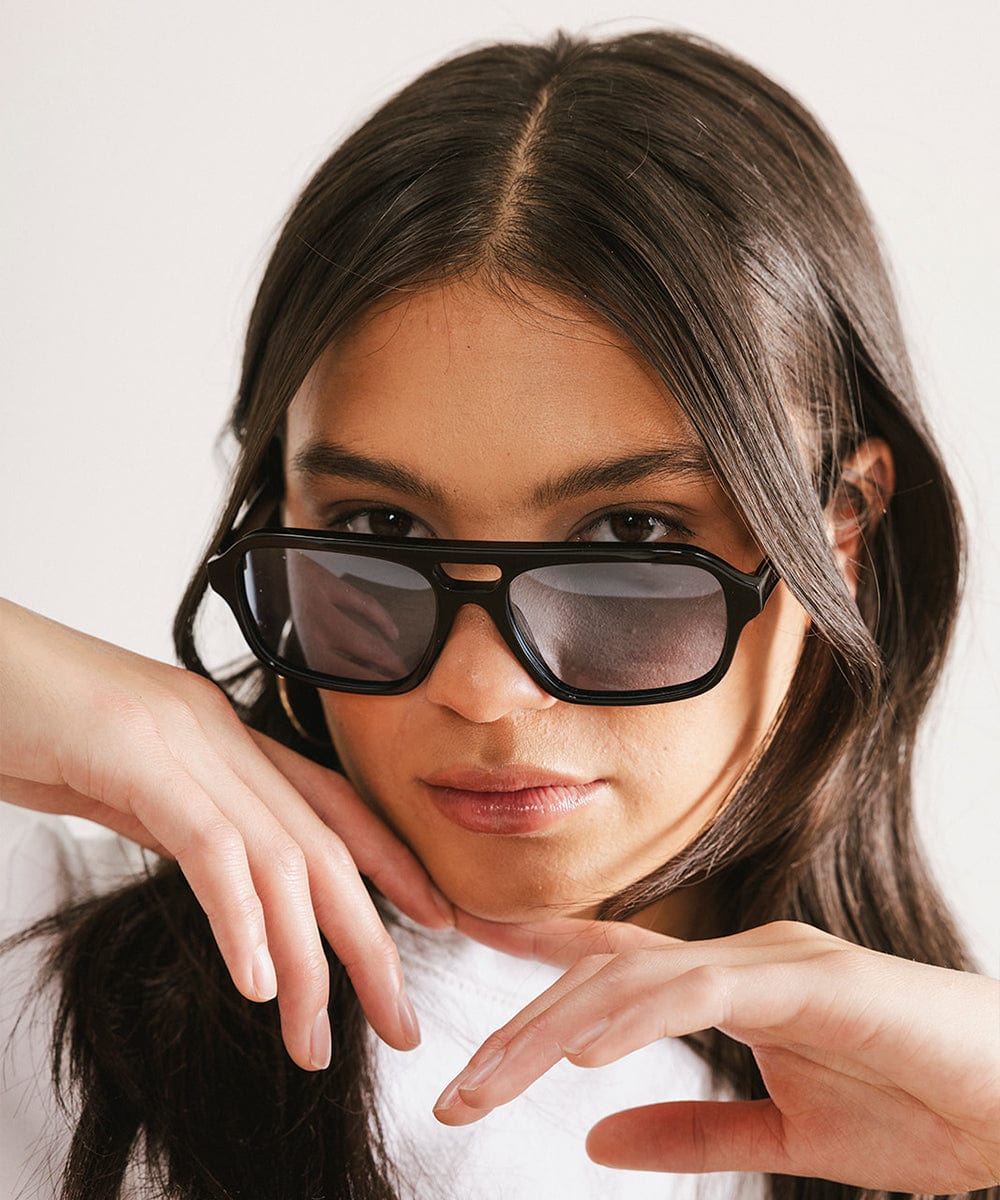 Beau Rectangular Aviator Sunglasses by Gigi Pip, view 10