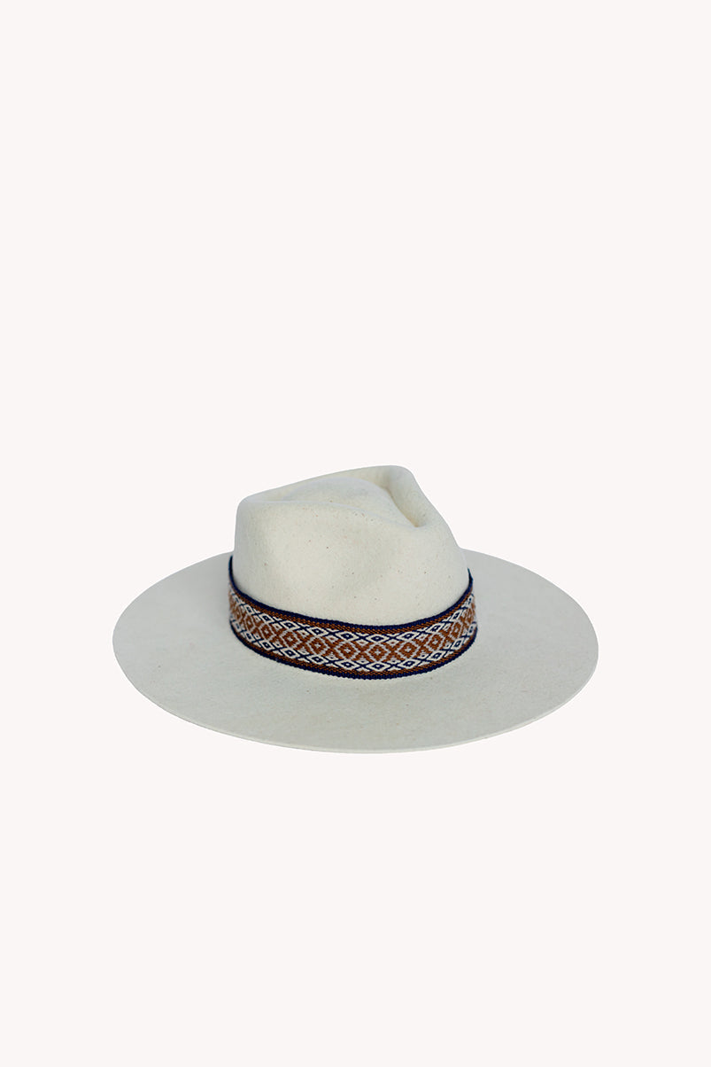 Speckled White Felt Western Hat by Andeana Hats, view 3