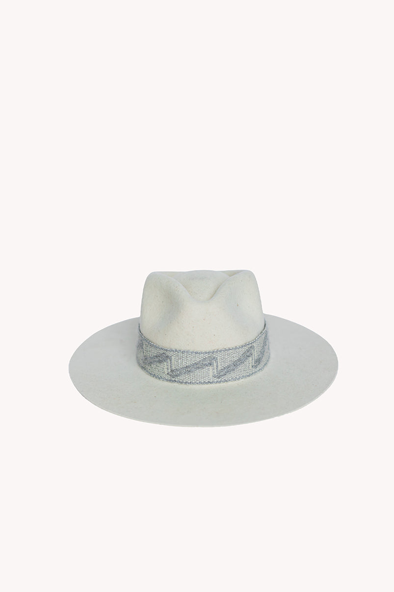Speckled White Felt Western Hat by Andeana Hats, view 4