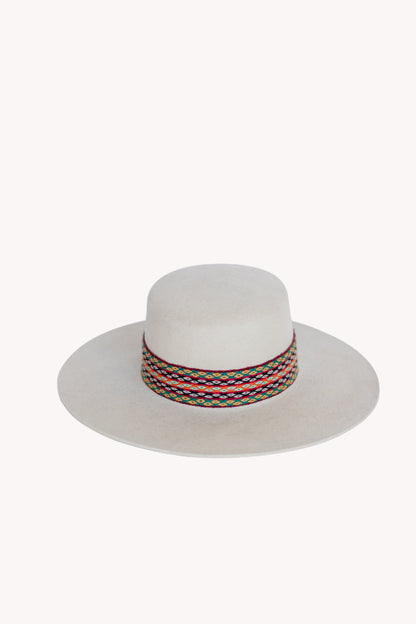 Speckled White Spanish Felt Hat by Andeana Hats, view 6