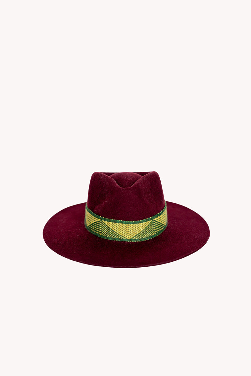 Maroon Felt Western Hat by Andeana Hats, view 3