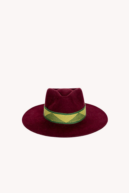 Maroon Felt Western Hat by Andeana Hats, view 3