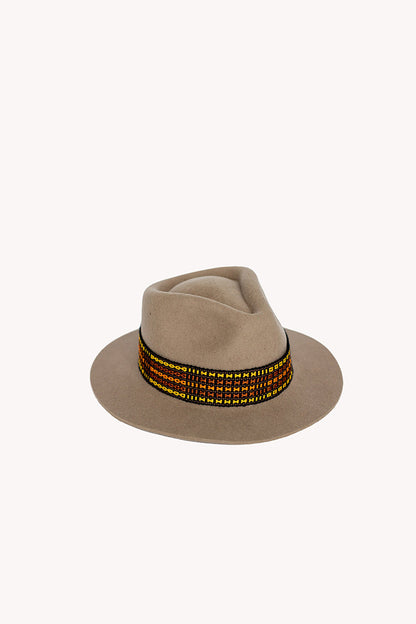 Beige Alpaca Felt Fedora by Andeana Hats, view 3