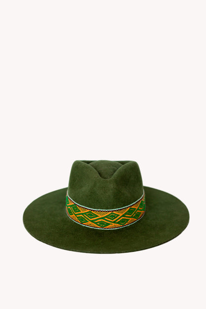 Hunter Green Felt Western Hat by Andeana Hats, view 2