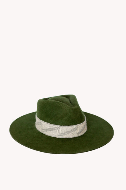 Hunter Green Felt Western Hat by Andeana Hats, view 3