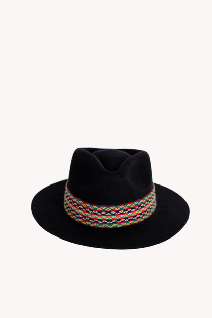 Black Alpaca Felt Fedora by Andeana Hats, view 2