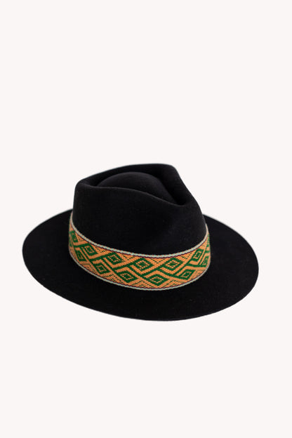 Black Alpaca Felt Fedora by Andeana Hats, view 3