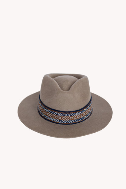 Beige Alpaca Felt Fedora by Andeana Hats, view 7