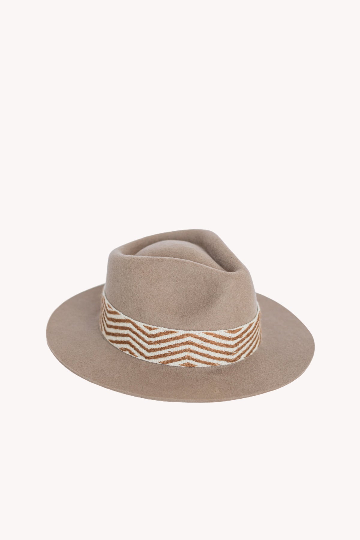 Beige Alpaca Felt Fedora by Andeana Hats, view 4