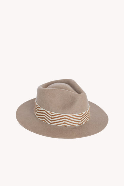 Beige Alpaca Felt Fedora by Andeana Hats, view 4
