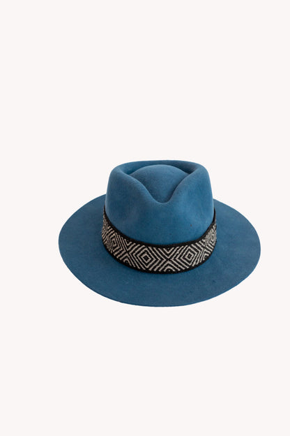 Denim Alpaca Felt Fedora by Andeana Hats