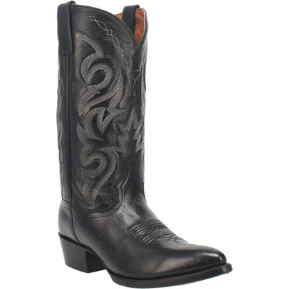 Antique tan cowhide leather men's cowboy boot with a round toe, view 2