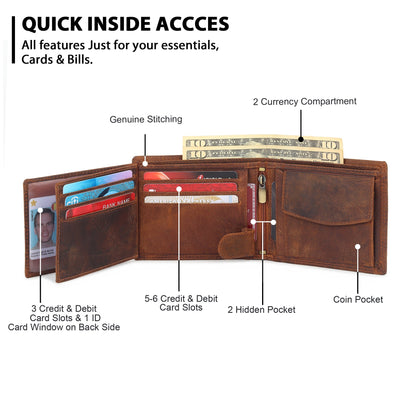 The Hunter Buffalo Leather Wallet, view 2