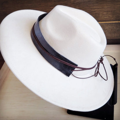 Black leather cowboy hat band, view 3