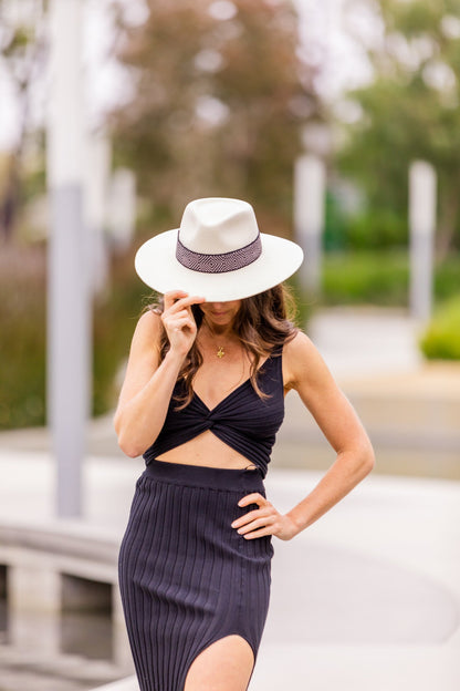 Speckled White Felt Western Hat by Andeana Hats