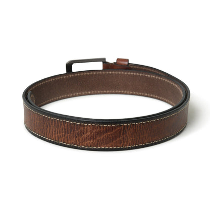 Textured Brown Leather Belt by Classy Leather Bags