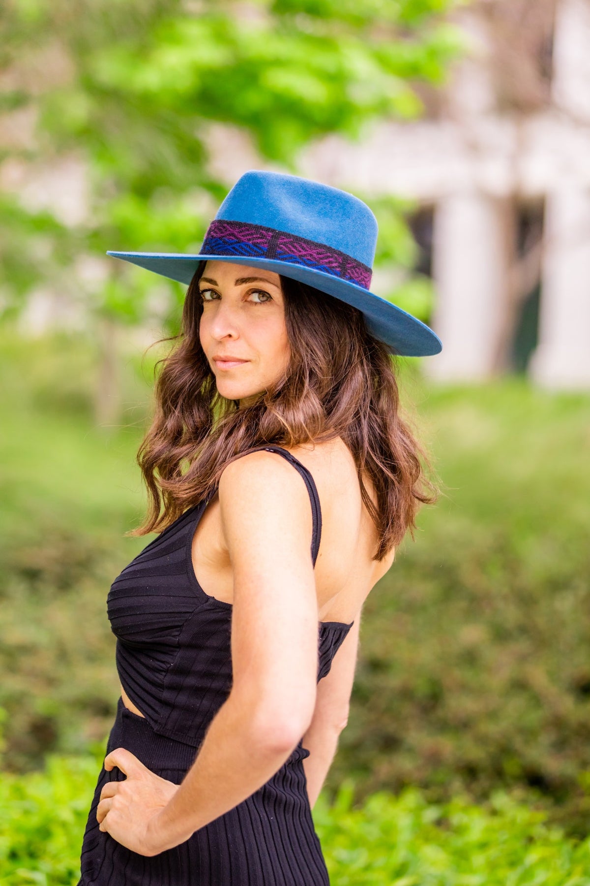 Denim Blue Felt Western Hat by Andeana Hats, view 3