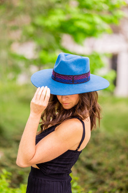 Denim Blue Felt Western Hat by Andeana Hats, view 4