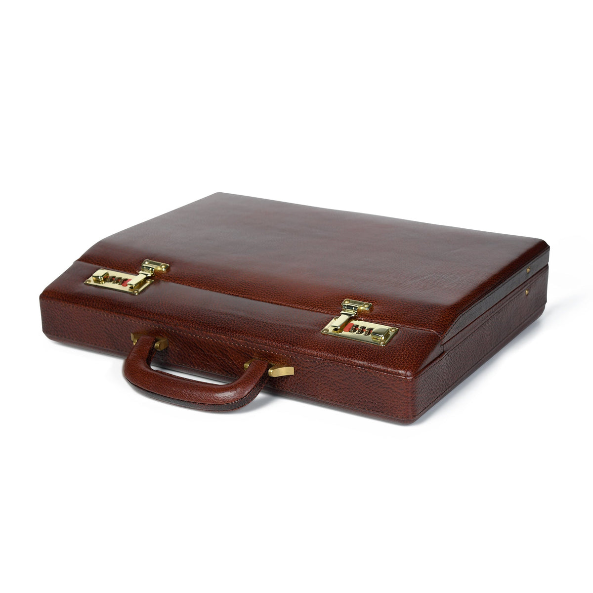 Rich Brown Hard-Case Briefcase by Classy Leather Bags