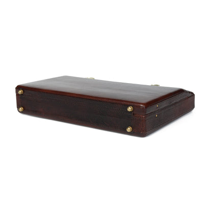 Rich Brown Hard-Case Briefcase by Classy Leather Bags, view 2