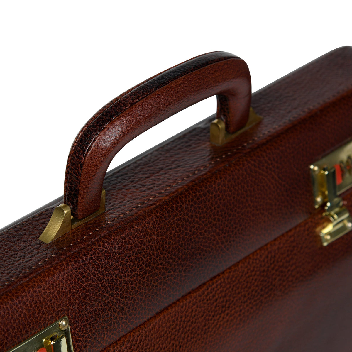 Rich Brown Hard-Case Briefcase by Classy Leather Bags, view 3