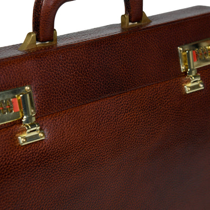 Rich Brown Hard-Case Briefcase by Classy Leather Bags, view 4