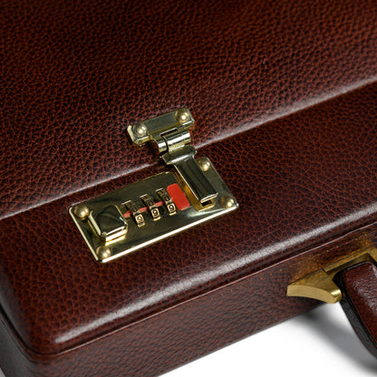 Rich Brown Hard-Case Briefcase by Classy Leather Bags, view 5