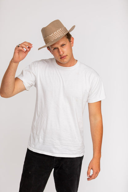 Beige Alpaca Felt Fedora by Andeana Hats
