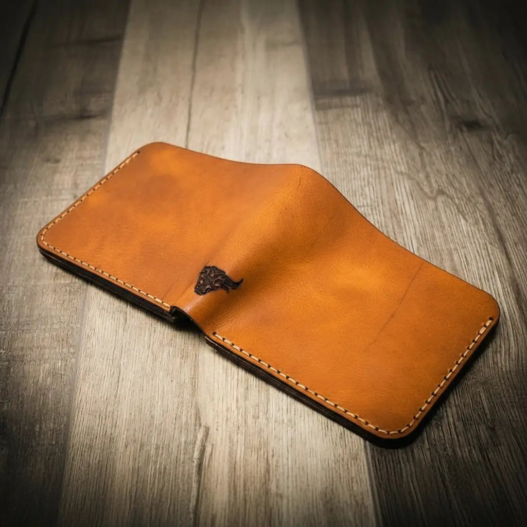 Oath Badge Bifold Wallet by Bull Sheath Leather, view 7